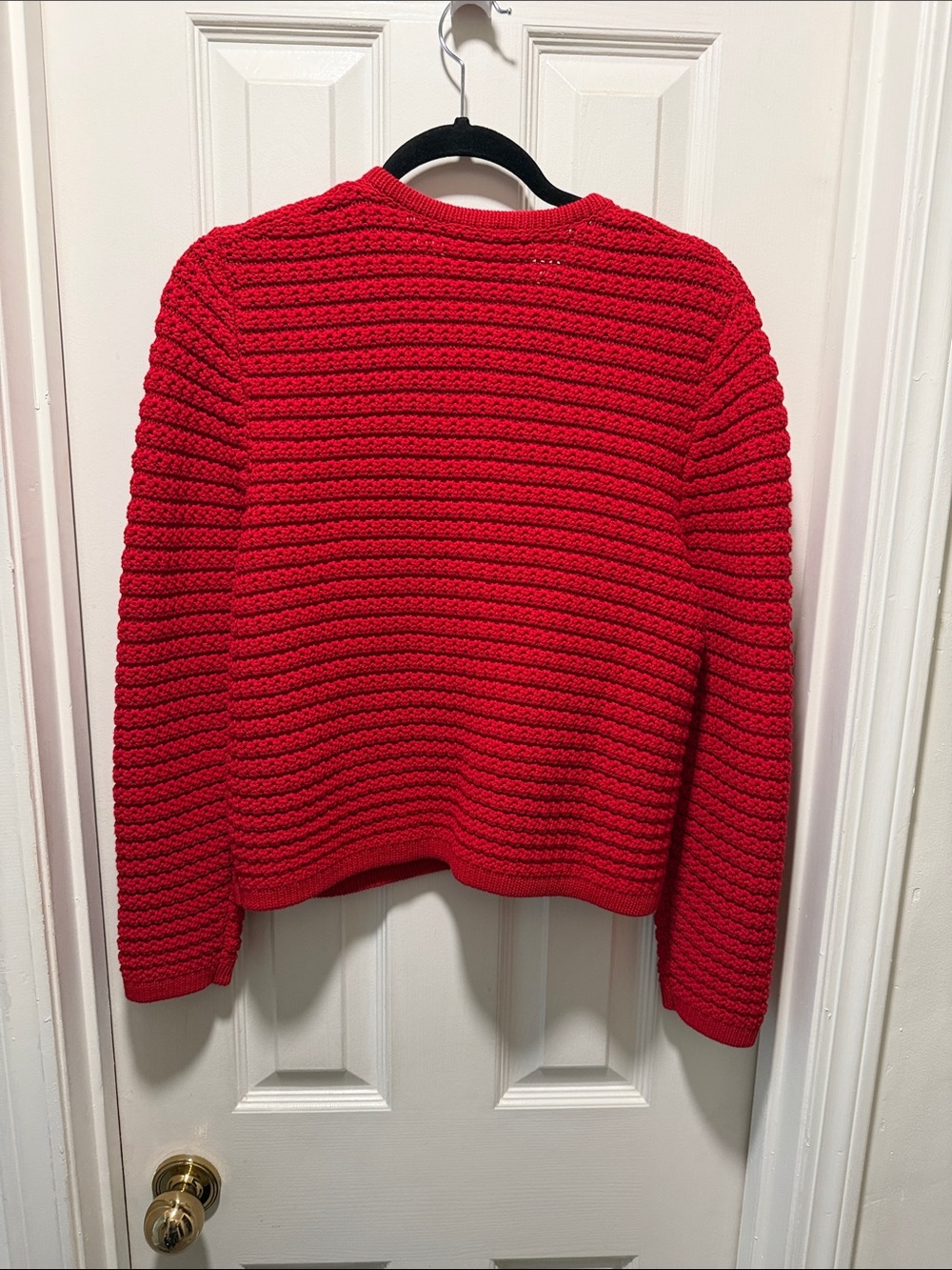 ba&sh Vibrant Red Textured Button-Front Cardigan - Picture 2 of 4